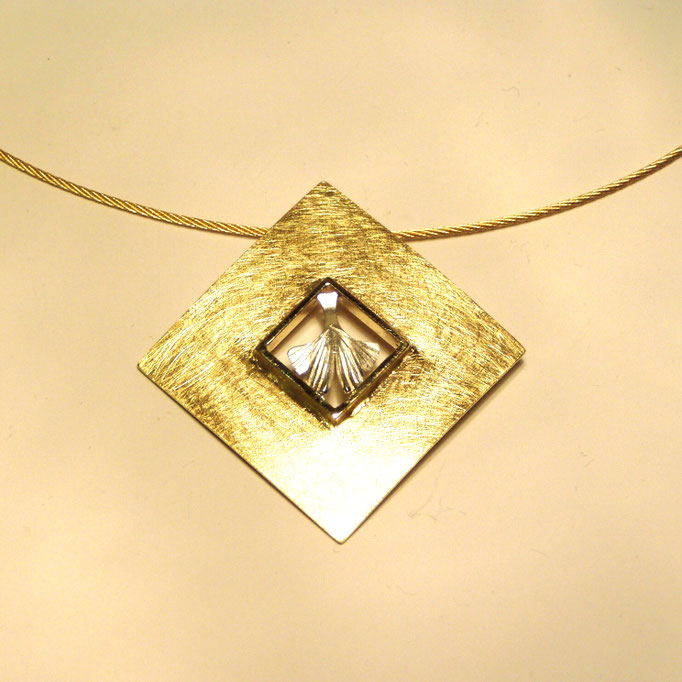 Anhänger Ginkgoblatt Gold 750
