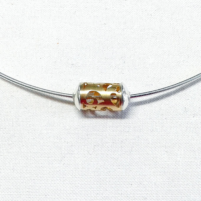 Anhänger Oriental-Walze Gold 750/Sterlingsilber