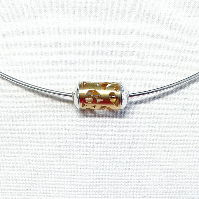 Anhänger Oriental-Walze Gold 750/Sterlingsilber