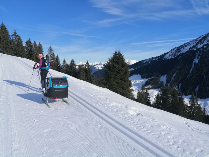 Burley Ski Kit auf Familientour