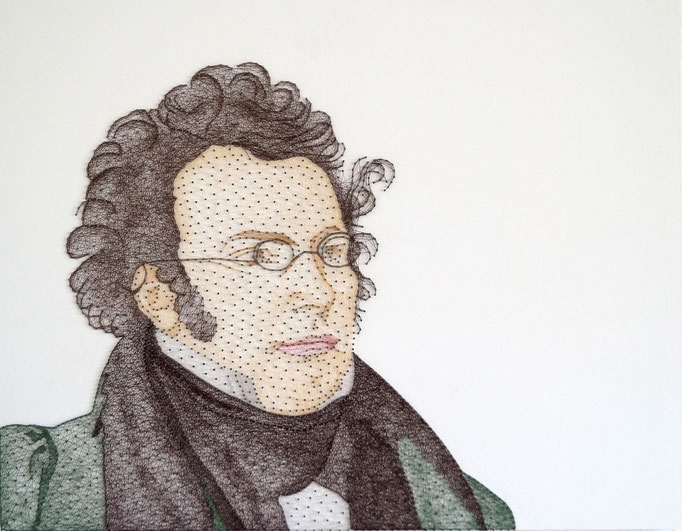 string art porträt nr. 43   -   87 x 61 cm   -   Franz Schubert   -   available