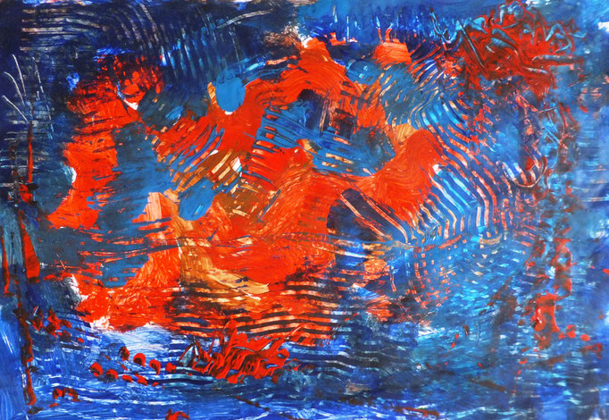 Johanna Schott // Rot Blau // Acryl auf Papier // 43 x 61 cm // 2017