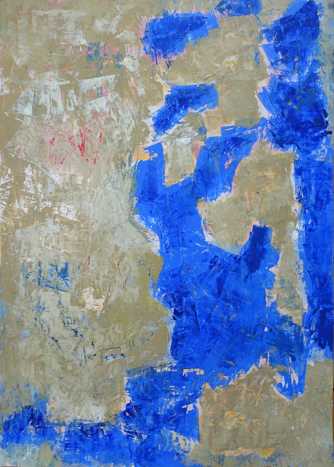 Johanna Schott // Küste von oben // Acryl auf Fotokarton // 65 x 93 cm // 2024