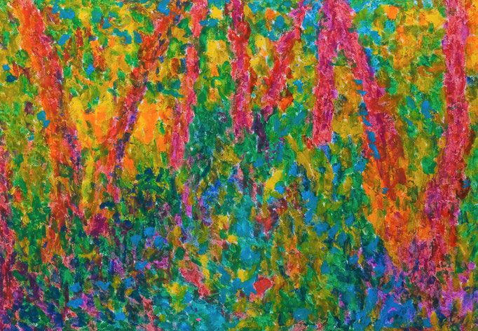 Johanna Schott // Sommerwald // Ölpastell auf Papier // 14,8 x 21 cm // 2014