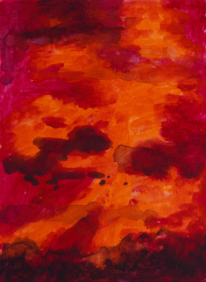 Johanna Schott // Gewitterwolken // Acryl auf Papier // 14,8 x 21 cm // 2014