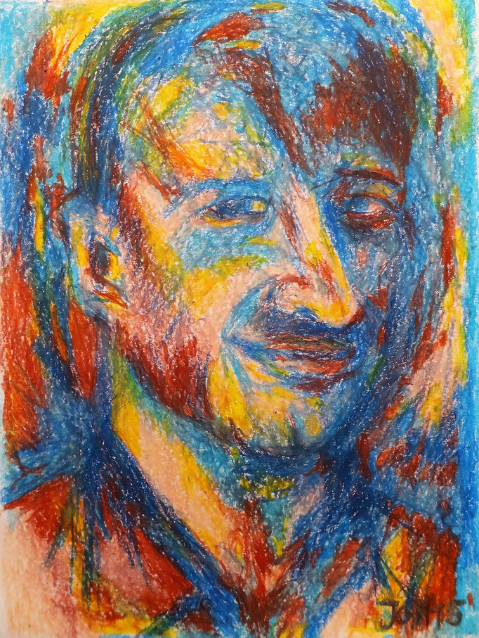 Johanna Schott // Jens // Ölkreiden, Rötel auf Papier // 29,7 x 42 cm // 2015