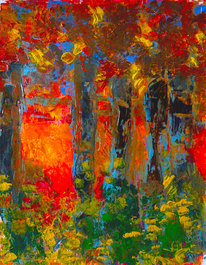 Johanna Schott // Herbstbäume // Acryl auf Papier // 50 x 61,5 cm // 2020