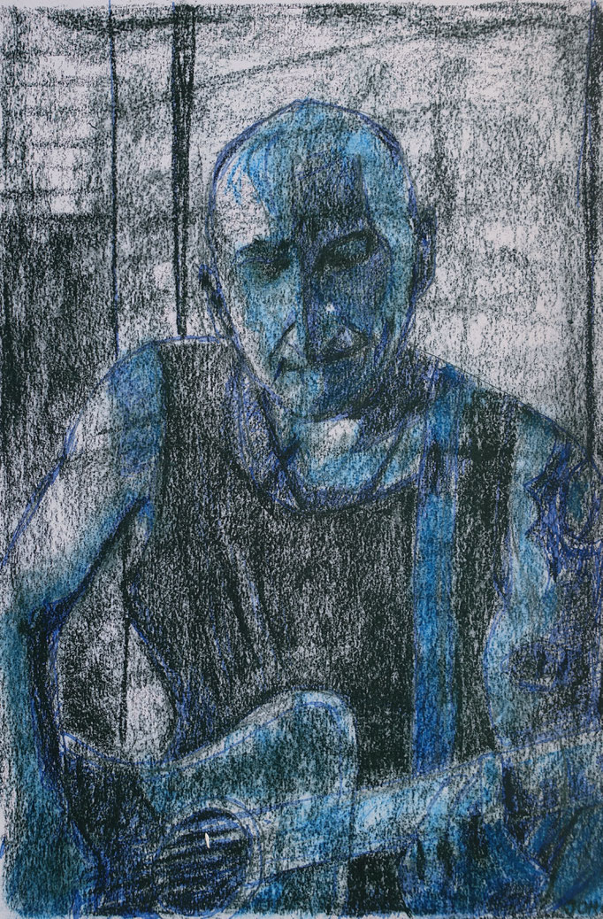 Johanna Schott // Porträt 2 // Mischtechnik auf Papier // 21 x 29,5 cm // 2011