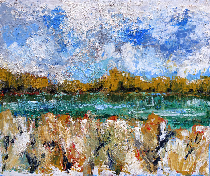 Johanna Schott // Winter am See // Acryl auf Leinwand // 50 x 60 cm // 2021