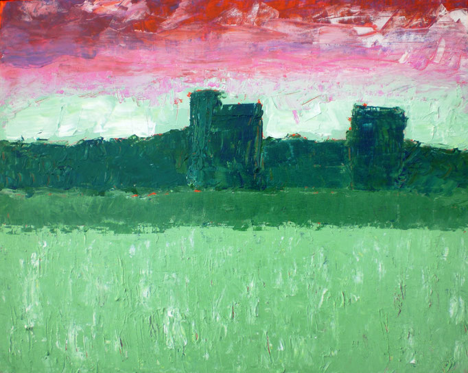 Johanna Schott // Sommerabend Braunschweiger Umland // Acryl auf Leinwand // 40 x 50 cm // 2013