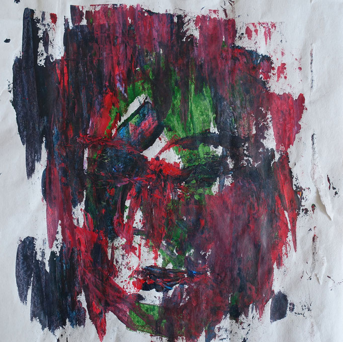 Johanna Schott // Gesicht 2 //Acryl auf Papier // 23,7 x 25 cm // 2020