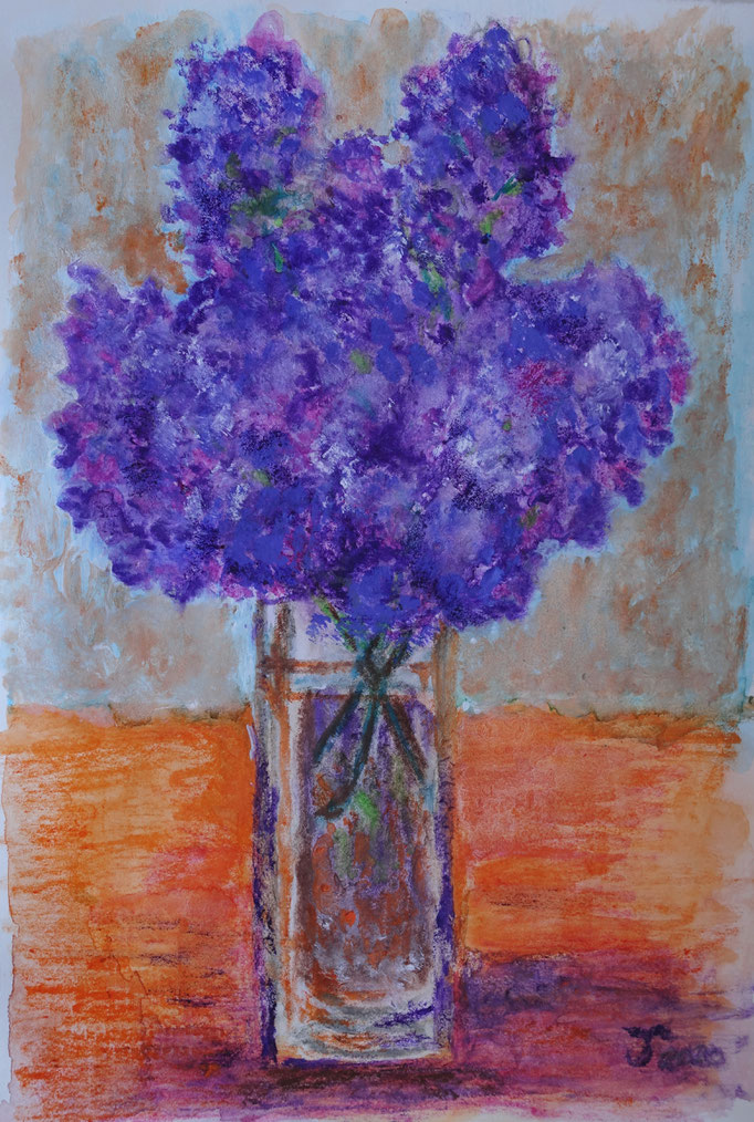Johanna Schott // Flieder //Acryl, Aquarell auf Papier // 20,7 x 29,5 cm // 2020