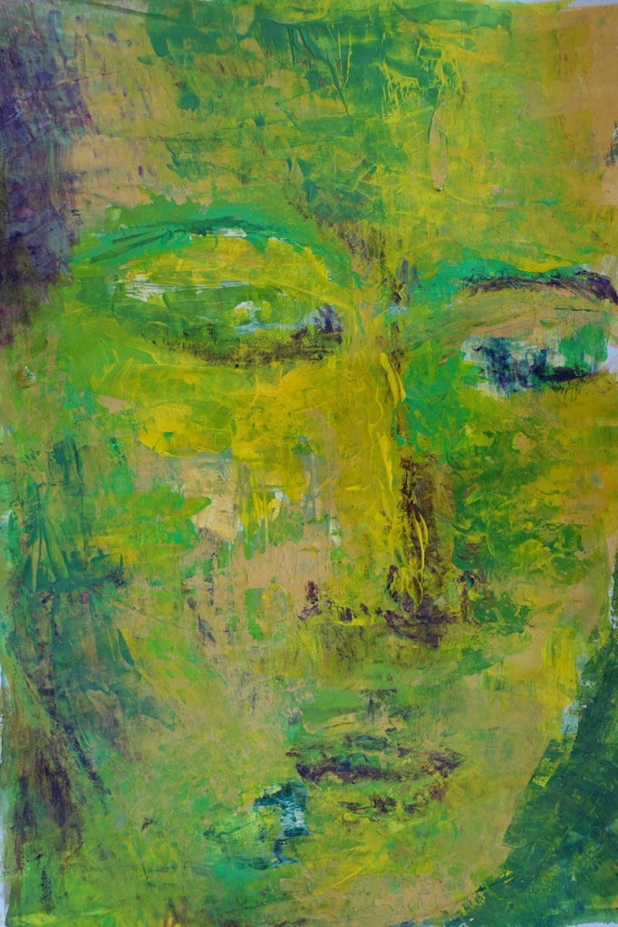 Johanna Schott // Gesicht gelb // Acryl auf Papier // 29,7 x 42 cm // 2020