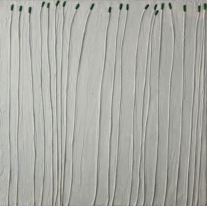 pflanzenrelief -  Acryl auf Leinwand, 60 x 60 cm, Schnur, 2015