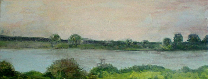 Rheinblick I, Acryl auf Leinwand, 20x50cm