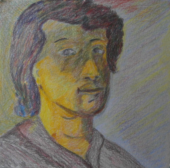 Bild10: junger Mann - drei, A4, Ölpastell