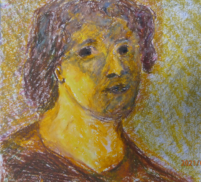 Bild 9: junger Mann - zwei, A4, Ölpastell