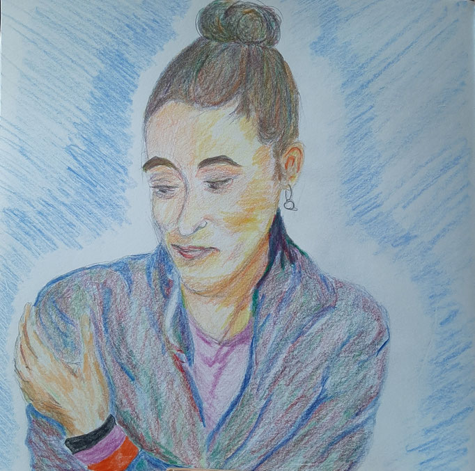 Bild 29, Frau M, A4 , Zeichnung