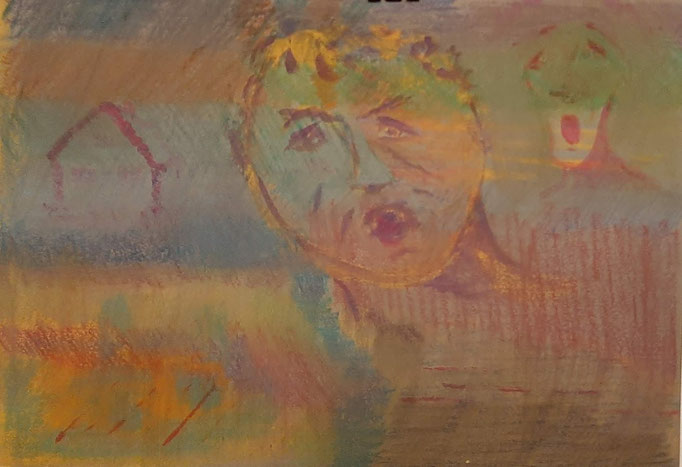 Bild 1:   Schreie,  A 3, Softpastell