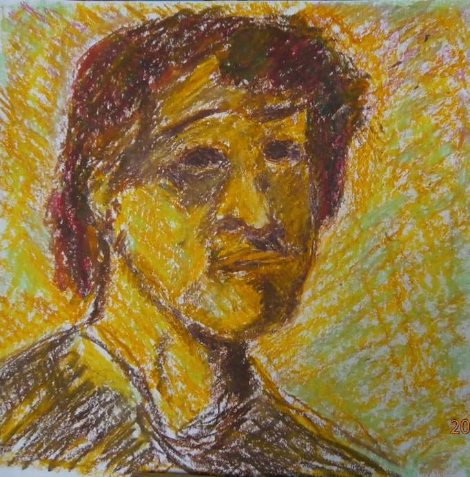 Bild 8: junger Mann - eins, A4, Ölpastell