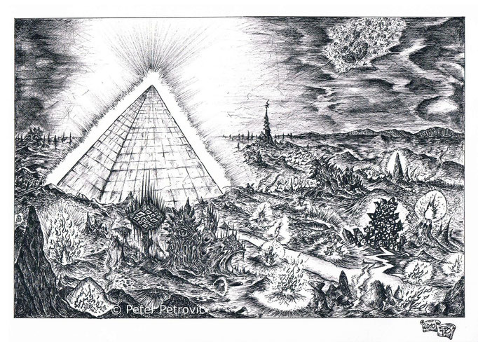 The Nightland (2010: Fineliner; 30x40 cm) {William Hope Hodgson gewidmet}