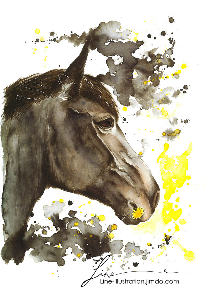 Auftrasgsarbeit - Tierportrait Pferd 24x32cm
