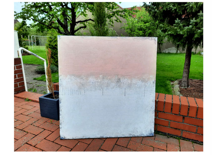 gemälde weiss rosa