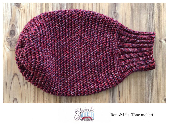 gehäkeltes Gebärmutter-Modell mit handgestrickter Cervix in Rot- & Lila-Tönen