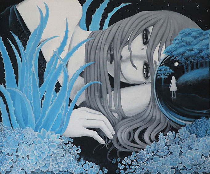 Open your eyes　sold/2012 Acrylics gouache木製パネル