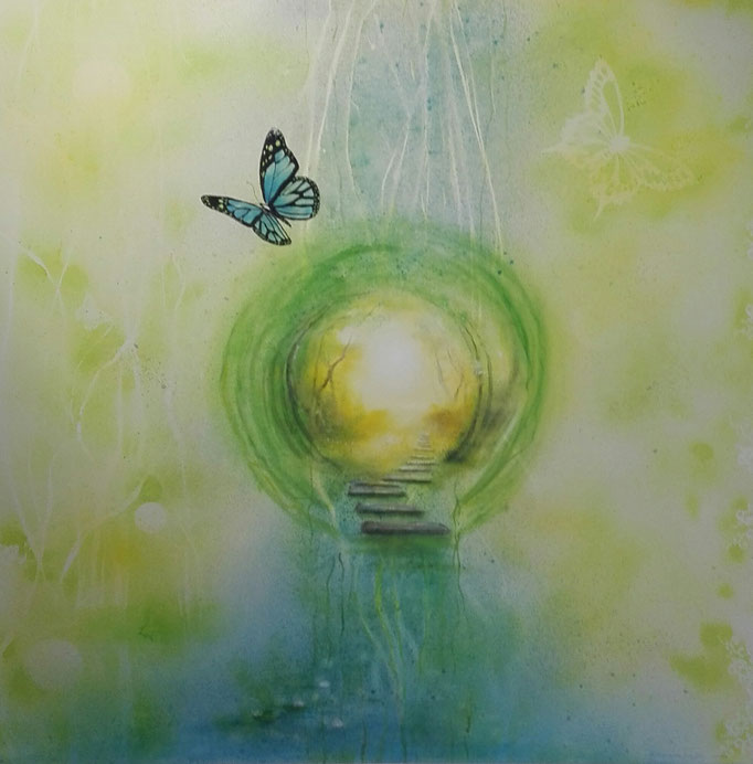 Blick nach Drüben - 100 x 100 - Acryl und Öl -