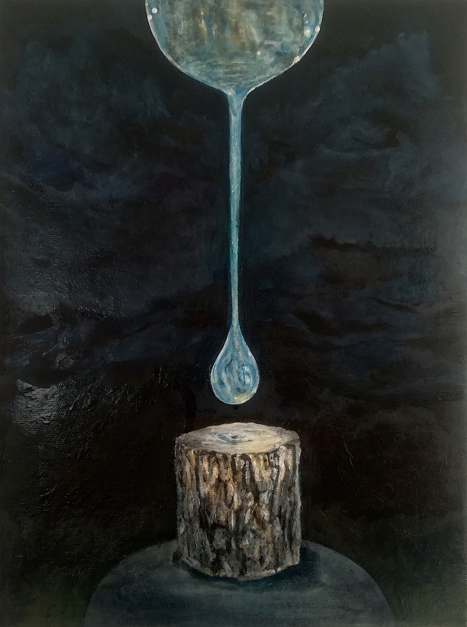 "I VERSATZSTÜCK NATUR", Öl auf Leinwand, 40 x 30 cm, 2018