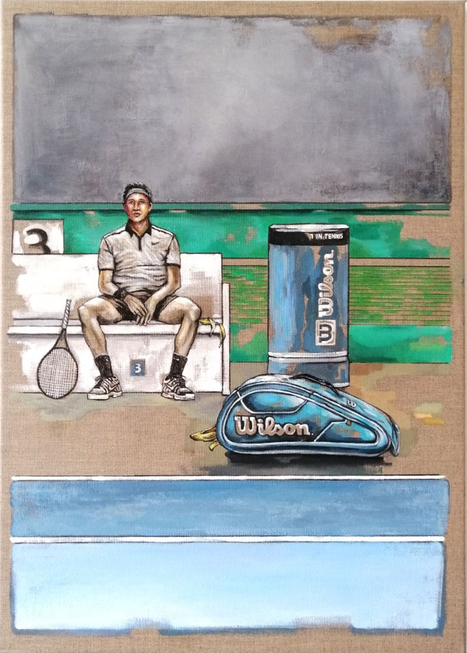"TENNIS II", Öl auf Leinwand, 50 x 70 cm, 2020, Orthio-Klinik