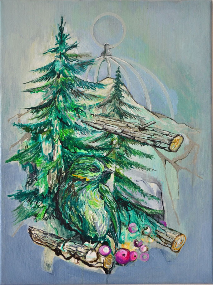 "EL SUENO DE LA LIBERTAD", Öl auf Leinwand, 40 x 30 cm, 2019
