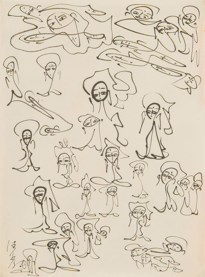 無題 Untitled, 1960s, 53.0 x 39.4 cm Ink on paper