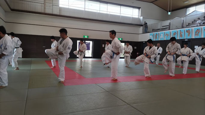 一般部の蹴りの審査の模様