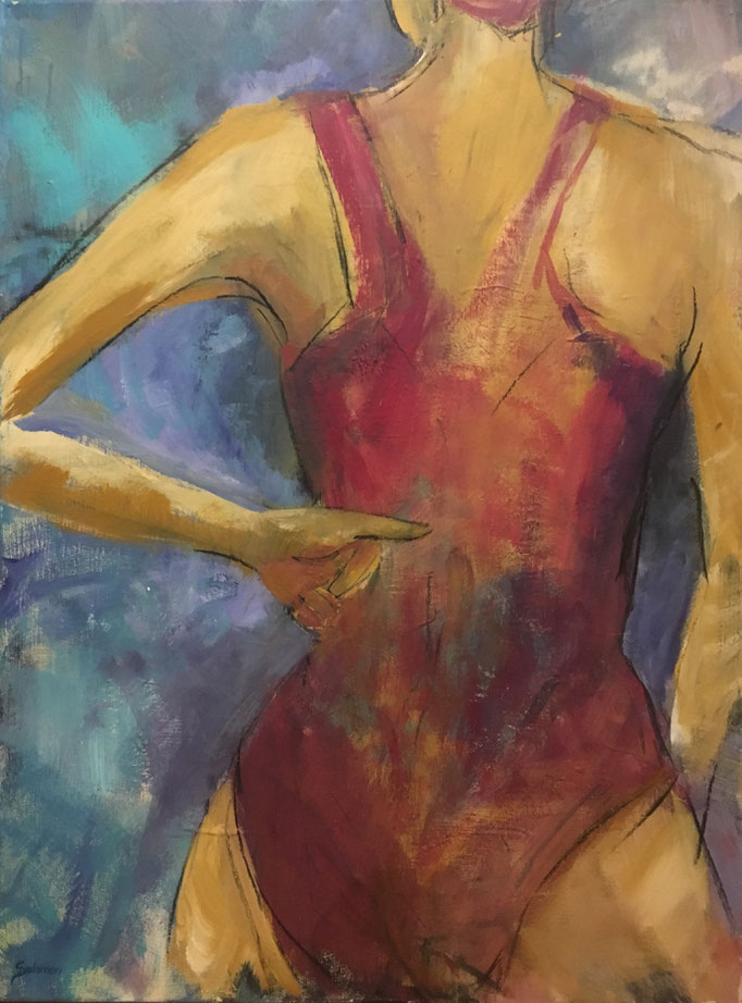 Die Schwimmerin, Acryl auf Leinwand, 60x80