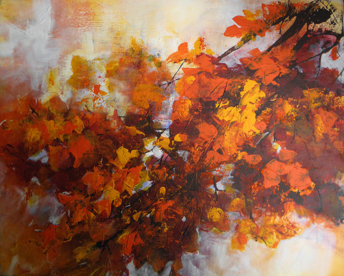 Herbstglühen, 100 x 80cm, Acryl auf Leinwand