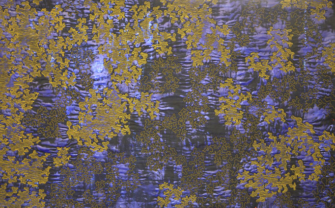 Struktur Blau 4, 2018, 71 x 110 cm