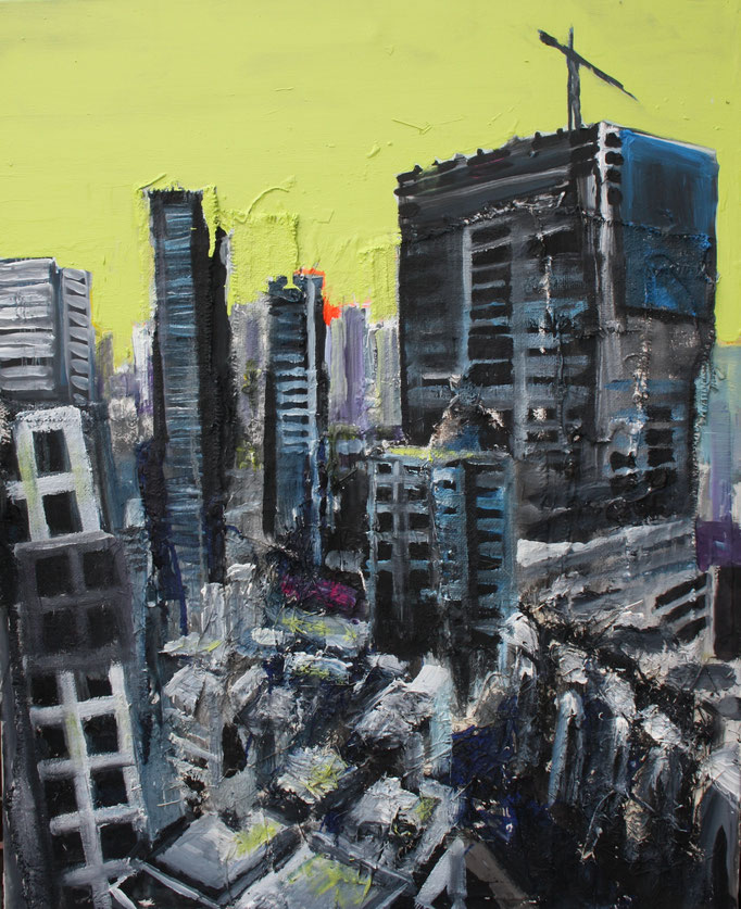 Mumbai, 2012, Acrylic and mixed media on canvas, 1,0 x 0,5 m