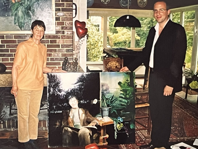 Ansgar Beer with Loki Schmidt at the private home in Hamburg, 2004