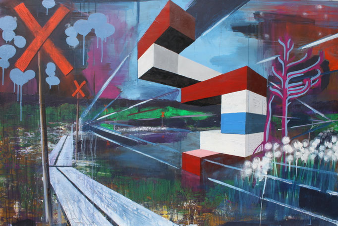 swamp, 2012, Acrylic and mixed media on canvas, 1,0 x 1,2 m