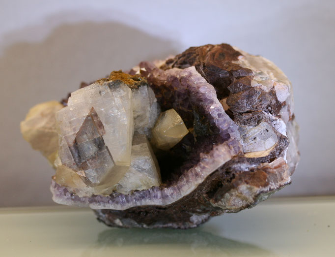 Calcit auf Amethyst Waldhambach RhlPf