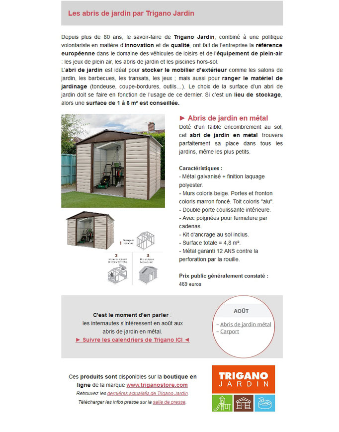 Archid'Ext, spécial "Je range ma terrasse" avec Trigano Jardin et sa gamme d'abris de jardin