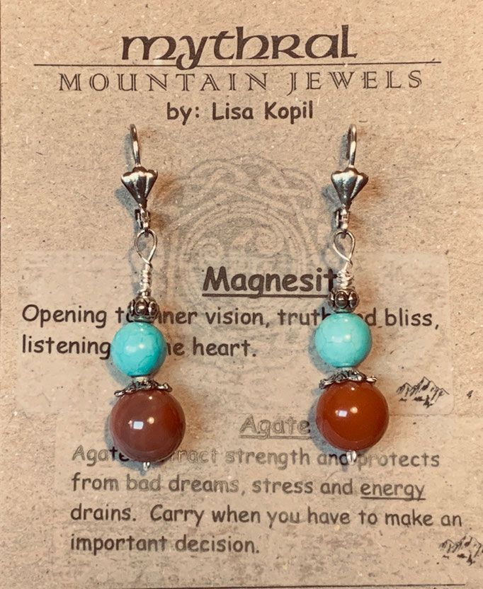 Earrings Gallery 2 Photo 18: Magnisite and Agate $25