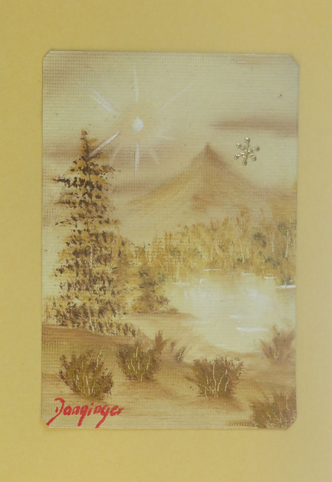 Weihnachten im Orient, Grußkarte mit original Ölbild, Weihnachtsmotiv