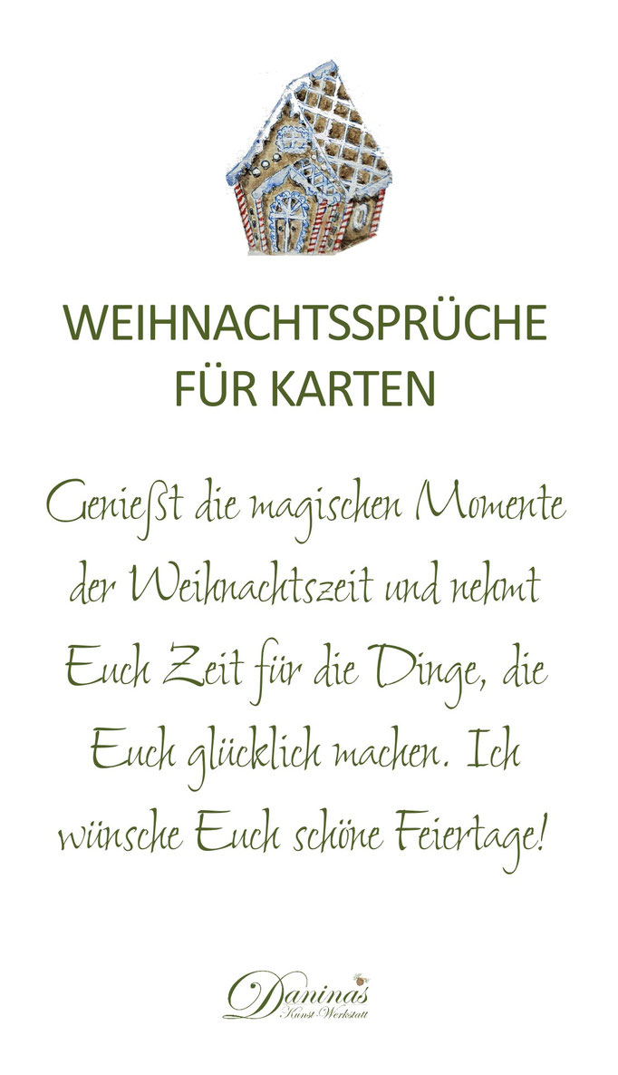 Weihnachtsspruch für Karten "Genießt die magischen Momente der Weihnachtszeit! Fröhliche Feiertage."