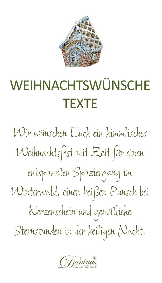 Weihnachtswünsche Text "Wir wünschen Euch ein himmlisches Weihnachtsfest mit Zeit für einen entspannten Spaziergang im Winterwald, einen heißen Punsch bei Kerzenschein und gemütliche Sternstunden in der heiligen Nacht."