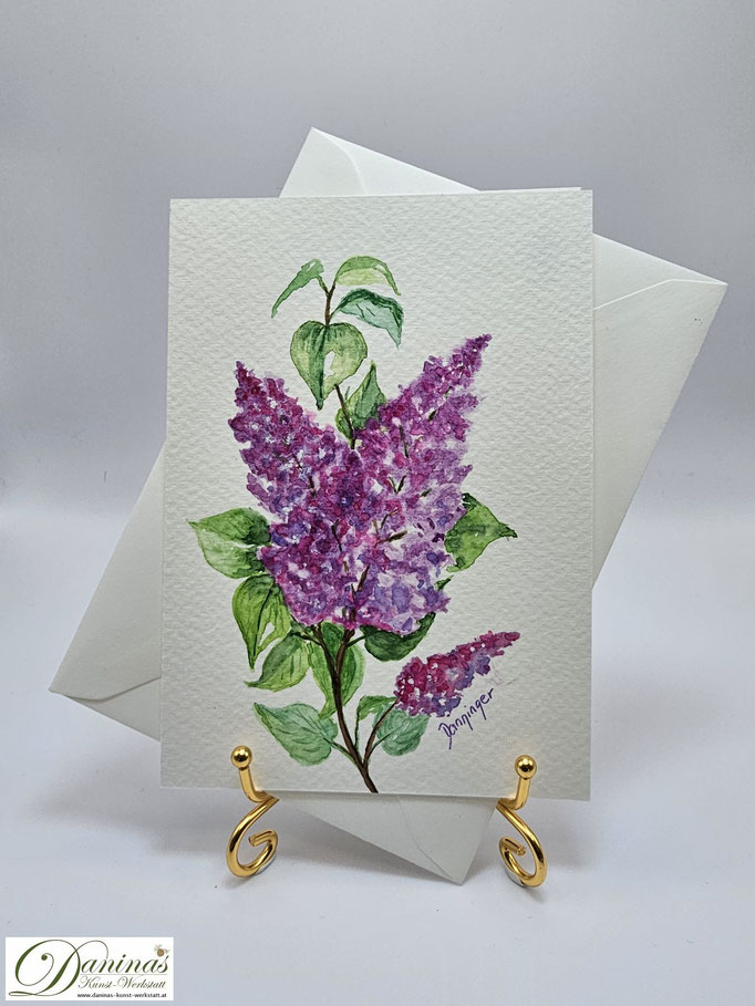 Muttertagskarte Aquarell Flieder