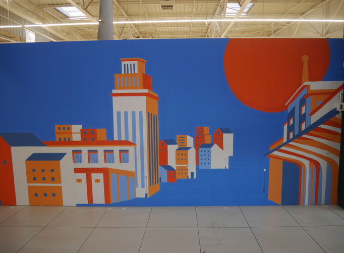 fresque murale (tour Miko) pour E.Leclerc de Saint-Dizier, Coron Thibaud