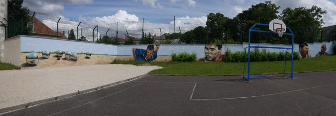 fresque représentant le sport au CEF de Châtillon-sur-Seine, Coron Thibaud